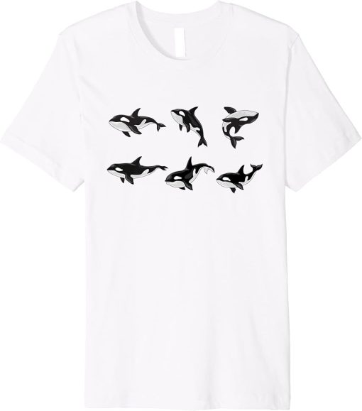 Men Women Happy Orcas Killer Whale Cute Orca Lover Premium T-Shirt