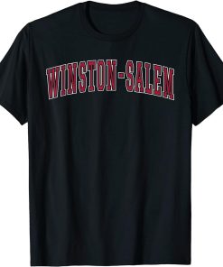 Winston Salem North Carolina Souvenir College Style Red Text T-Shirt