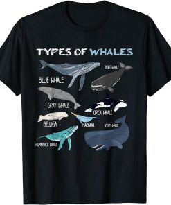 Types Of Whales - Orca Narwhal T-Shirt