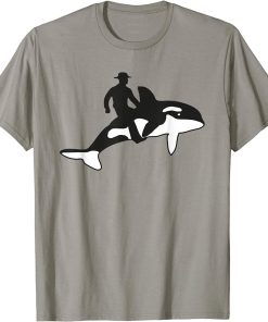 Orca Rider Cowboy Tee Graphic Gift Beach Surfing Coast T-Shirt