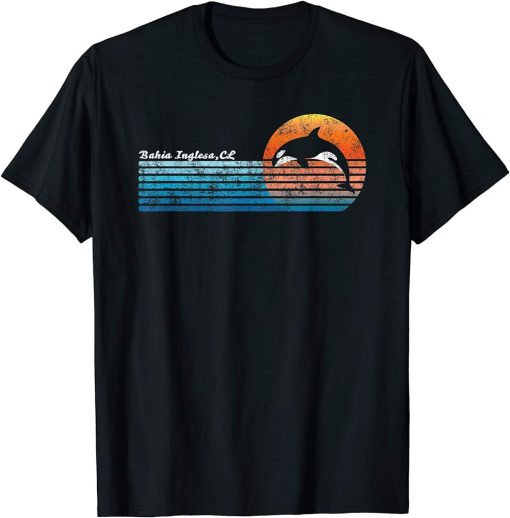 Vintage Bahia Inglesa, Chile Retro 80s Orca Sunset T-Shirt