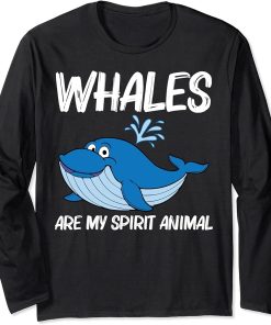 Funny Whale Art For Men Women Orca Narwhal Blue Whales Long Sleeve T-Shirt