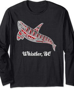 Whistler, BC Canada Native Upward Orca Killer Whale Long Sleeve T-Shirt