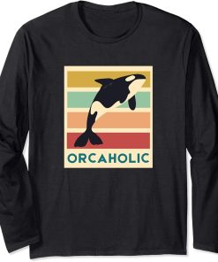 Vintage Orca Graphic Retro Killer Whale Lover Ocean Activist Long Sleeve T-Shirt