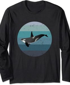 Retro Orca Killer Whale Vintage Long Sleeve T-Shirt